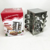 Набір ємностей для спецій на основі UNIQUE 12 в 1 Квадрат Органайзер для приправ, Стійка для спецій. Зображення №6