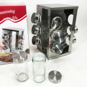 Набір ємностей для спецій на основі UNIQUE 12 в 1 Квадрат Органайзер для приправ, Стійка для спецій. Зображення №7