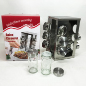 Набір ємностей для спецій на основі UNIQUE 12 в 1 Квадрат Органайзер для приправ, Стійка для спецій. Зображення №8