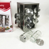 Набір ємностей для спецій на основі UNIQUE 12 в 1 Квадрат Органайзер для приправ, Стійка для спецій. Зображення №9