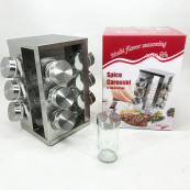 Набір ємностей для спецій на основі UNIQUE 12 в 1 Квадрат Органайзер для приправ, Стійка для спецій. Зображення №11