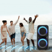 Акустична переносна колонка ZXX-7575 300 Вт акумуляторна з мікрофонами 80х39х33 см. Зображення №7