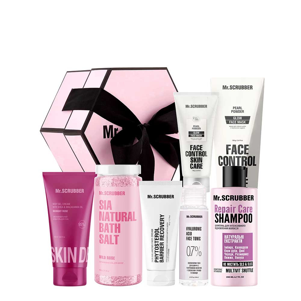 Подарунковий набір доглядової косметики Mr. Scrubber Woman Set для обличчя та тіла Подарунковий набір доглядової косметики Mr. Scrubber Woman Set для обличчя та тіла