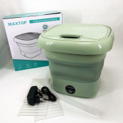 Складна пральна машина MAXTOP silicon washing machine, Портативна пралка відро. Колір: зелений. Зображення №3