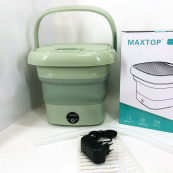 Складна пральна машина MAXTOP silicon washing machine, Портативна пралка відро. Колір: зелений. Зображення №4
