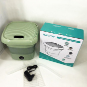 Складна пральна машина MAXTOP silicon washing machine, Портативна пралка відро. Колір: зелений. Зображення №5