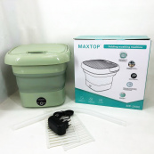 Складна пральна машина MAXTOP silicon washing machine, Портативна пралка відро. Колір: зелений. Зображення №6