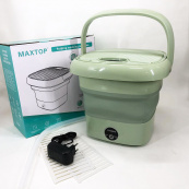 Складна пральна машина MAXTOP silicon washing machine, Портативна пралка відро. Колір: зелений. Зображення №8