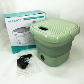 Складна пральна машина MAXTOP silicon washing machine, Портативна пралка відро. Колір: зелений. Зображення №11