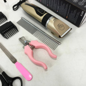 Машинка для стрижки собак і котів триммер машинки для грумінгу RAF R.436 набір для стрижки тварин. Зображення №13