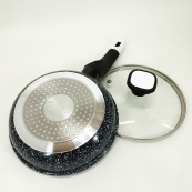 Сковорода UNIQUE UN-5112 18 см с крышкой и гранитным антипригарным покрытием. Изображение №2