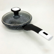 Сковорода UNIQUE UN-5112 18 см с крышкой и гранитным антипригарным покрытием. Изображение №5