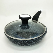 Сковорода UNIQUE UN-5112 18 см с крышкой и гранитным антипригарным покрытием. Изображение №8