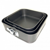 Набор квадратных разъемных форм для выпечки Unique UN-1704 20/22/24 см. Изображение №3