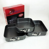 Набор квадратных разъемных форм для выпечки Unique UN-1704 20/22/24 см. Изображение №5