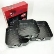 Набор квадратных разъемных форм для выпечки Unique UN-1704 20/22/24 см. Изображение №10