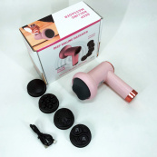 Масажер антицелюлітний для тіла рук та ніг 4 насадки 6 швидкостей Deep Rolling Massager. Колір: рожевий. Зображення №2