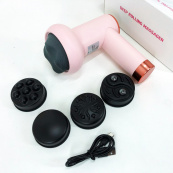 Масажер антицелюлітний для тіла рук та ніг 4 насадки 6 швидкостей Deep Rolling Massager. Колір: рожевий. Зображення №9