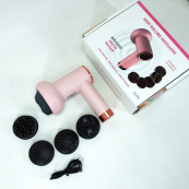 Масажер антицелюлітний для тіла рук та ніг 4 насадки 6 швидкостей Deep Rolling Massager. Колір: рожевий. Зображення №10
