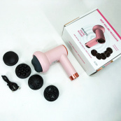 Масажер антицелюлітний для тіла рук та ніг 4 насадки 6 швидкостей Deep Rolling Massager. Колір: рожевий. Зображення №11