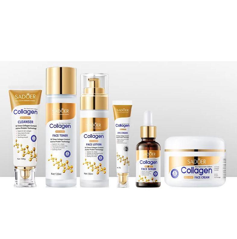 Подарунковий набір антивікової косметики для обличчя Sadoer Collagen 6 в 1 з колагеном Подарунковий набір антивікової косметики для обличчя Sadoer Collagen 6 в 1 з колагеном