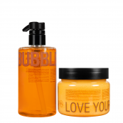 Набір для догляду за тілом Mr. Scrubber - гель для душу Jelly Bubbles Clementine, скраб Sugar Baby Clementine. Зображення №2