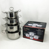 Набір каструль Unique UN-5072 8 предметів нержавіюча сталь скляні кришки, Набір посуду для плит. Зображення №7