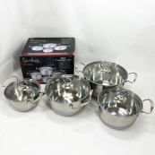 Набір каструль Unique UN-5072 8 предметів нержавіюча сталь скляні кришки, Набір посуду для плит. Зображення №10