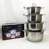 Набір каструль Unique UN-5072 8 предметів нержавіюча сталь скляні кришки, Набір посуду для плит. Зображення №13