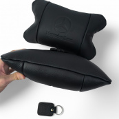 Набір шкіряних подушок Mercedes-Benz + брелок у подарунок, подушка на підголовник. Зображення №17 Набір шкіряних подушок Mercedes-Benz + брелок у подарунок, подушка на підголовник. Зображення №17