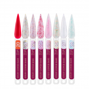 База для гель-лаку камуфлююча Steffani Cover Base 9 мл, 21 Молочна з різноколірним глітером. Зображення №3