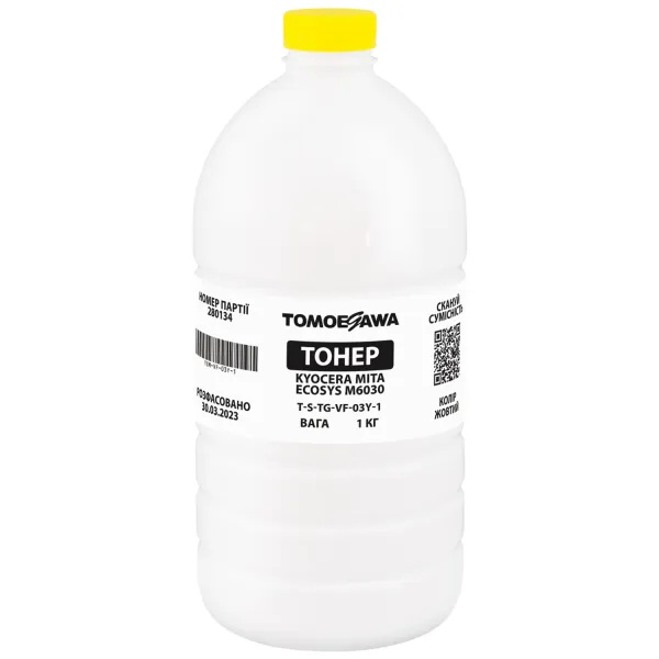 Тонер Kyocera Mita Ecosys M6030 Tomoegawa бутль 1г жовтий (TSM-VF-03Y-1) Тонер Kyocera Mita Ecosys M6030 Tomoegawa бутль 1г жовтий (TSM-VF-03Y-1)