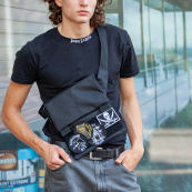 Сумка месенджер З КОБУРОЮ. Тактична сумка з тканини, 3 кишені, патч-панель, Cordura. Зображення №5