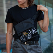 Сумка месенджер З КОБУРОЮ. Тактична сумка з тканини, 3 кишені, патч-панель, Cordura. Зображення №8