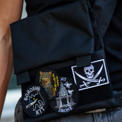 Сумка месенджер З КОБУРОЮ. Тактична сумка з тканини, 3 кишені, патч-панель, Cordura. Зображення №11