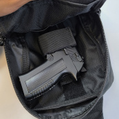 Тактична чоловіча сумка з кобурою Cordura 1000D – 6 кишень, чорна. Зображення №3