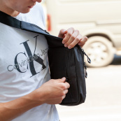 Тактична чоловіча сумка з кобурою Cordura 1000D – 6 кишень, чорна. Зображення №8