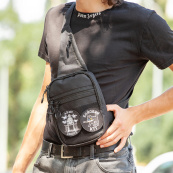 Тактична чоловіча сумка з кобурою Cordura 1000D – 6 кишень, чорна. Зображення №11