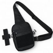 Тактична чоловіча сумка з кобурою Cordura 1000D – 6 кишень, чорна. Зображення №13