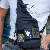 Тактична сумка на плече з кобурою, система MOLLE, патч-панель, Cordura. Зображення №3