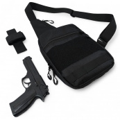 Тактична сумка на плече з кобурою, система MOLLE, патч-панель, Cordura. Зображення №4