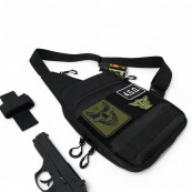 Тактична сумка на плече з кобурою, система MOLLE, патч-панель, Cordura. Зображення №9