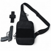 Тактична сумка на плече з кобурою, система MOLLE, патч-панель, Cordura. Зображення №16