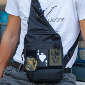 Тактична сумка на плече з кобурою, система MOLLE, патч-панель, Cordura. Зображення №17