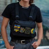 Нагрудная сумка для патчей и шевронов 5 карманов | MOLLE, мужская сумка тактическая. Изображение №4