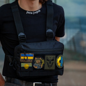 Нагрудная сумка для патчей и шевронов 5 карманов | MOLLE, мужская сумка тактическая. Изображение №5