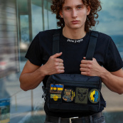 Нагрудная сумка для патчей и шевронов 5 карманов | MOLLE, мужская сумка тактическая. Изображение №6