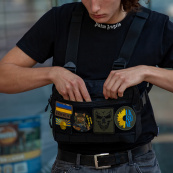 Нагрудная сумка для патчей и шевронов 5 карманов | MOLLE, мужская сумка тактическая. Изображение №7