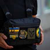 Нагрудная сумка для патчей и шевронов 5 карманов | MOLLE, мужская сумка тактическая. Изображение №10