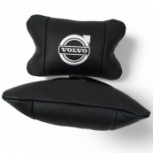 Набір шкіряних подушок Volvo + брелок у подарунок, Автоподушки Volvo з вишивкою. Зображення №3 Набір шкіряних подушок Volvo + брелок у подарунок, Автоподушки Volvo з вишивкою. Зображення №3